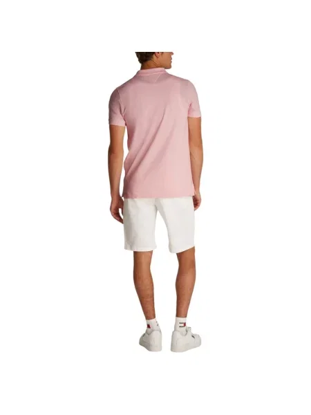 Koszulka polo Tommy Jeans z krótkim rękawem różowa