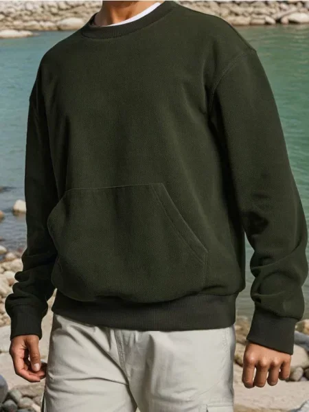 Sinsay Mikina s kulatým výstřihem tmavě zelená