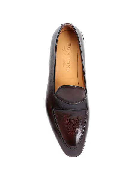 Pantofi loafer Bontoni din piele maro