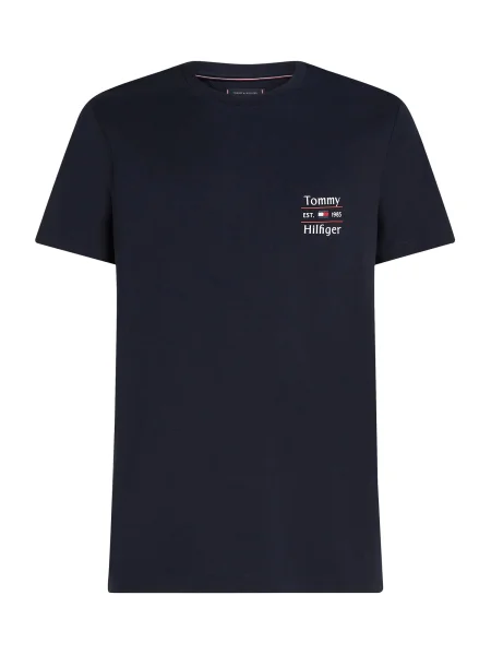 Tommy Hilfiger Tricou Stack Bleumarin alb