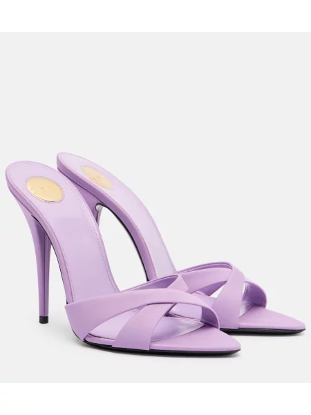 Satenaste mules Saint Laurent vijolična