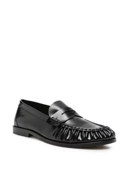 Pantofi loafer Vinny's din piele cu volane negru