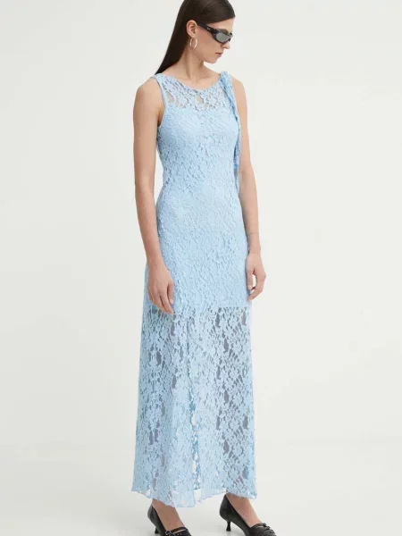 Рокля Résumé BirdieRS Dress дълга със стандартна кройка синьо