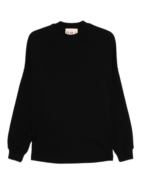 Pulover Plan C cu decolteu rotund negru