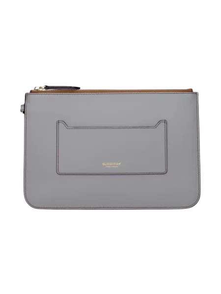 Torba Burberry skórzana szara