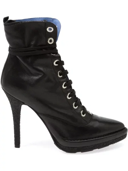 Botine Premiata cu șireturi din dantelă negru