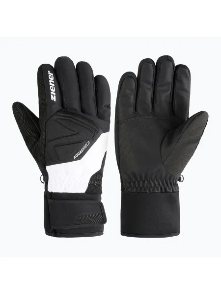 Лижні рукавички ZIENER Gatis Aquashield black/white білі