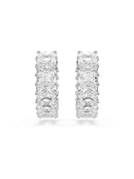 Lniane kolczyki Swarovski biznesowe szare