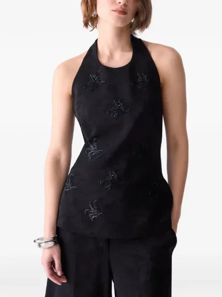 Top Liu Jo cu broderie din jacard negru