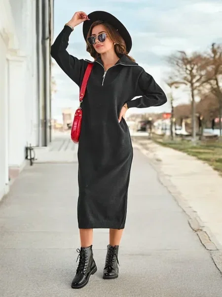 Rochie maxi Resti lungă de costum negru