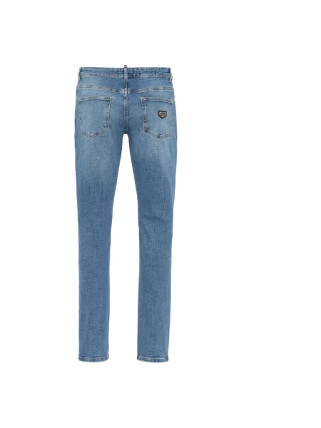 Jeansy straight leg Philipp Plein niebieskie