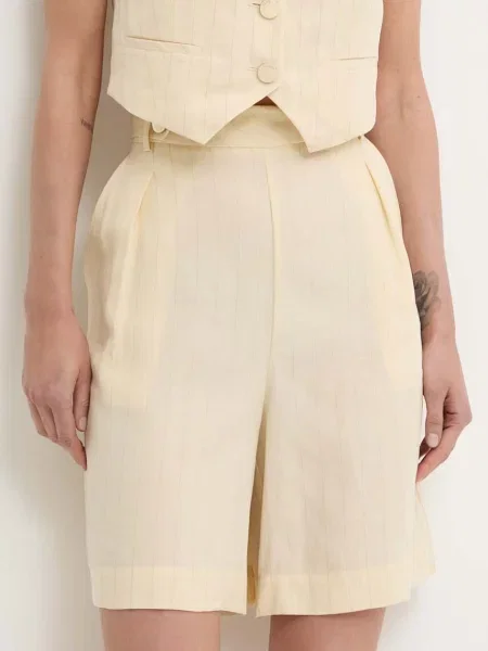 Liu Jo pantaloni scurți din amestec de in bej