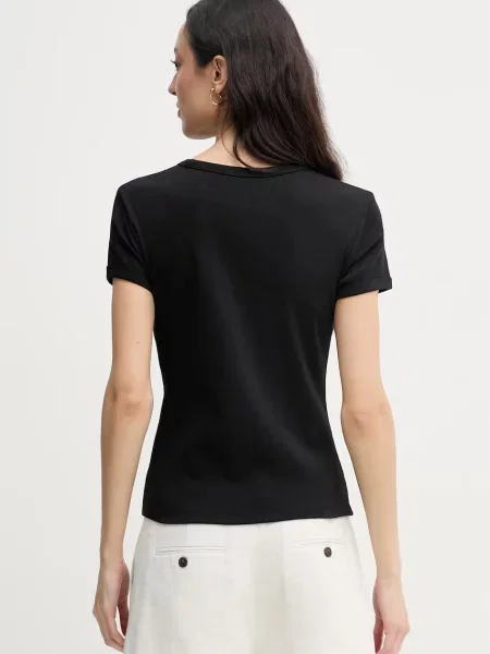 T-shirt Calvin Klein Jeans Ss Baby Rib Logo Baby Tee Black S czarna