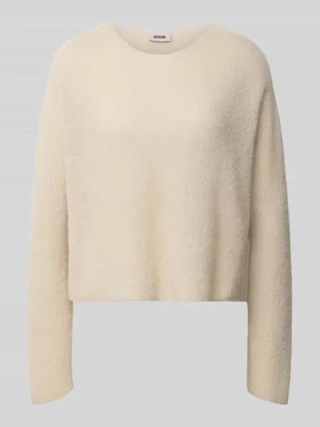 Sweter z dzianiny z mieszanka wełny z alpaki model MENY' Drykorn biały