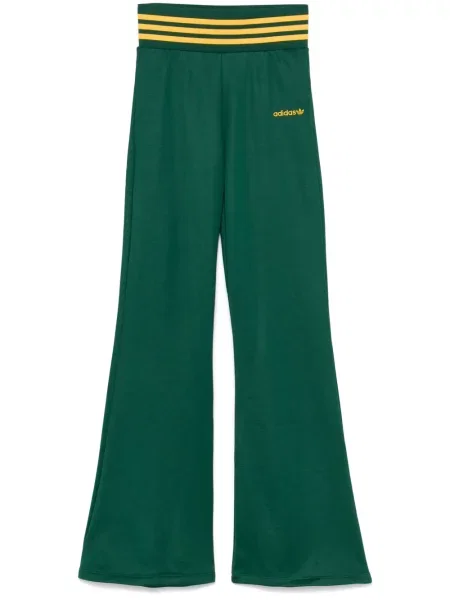Pantaloni evazați Adidas evazat alergare verde