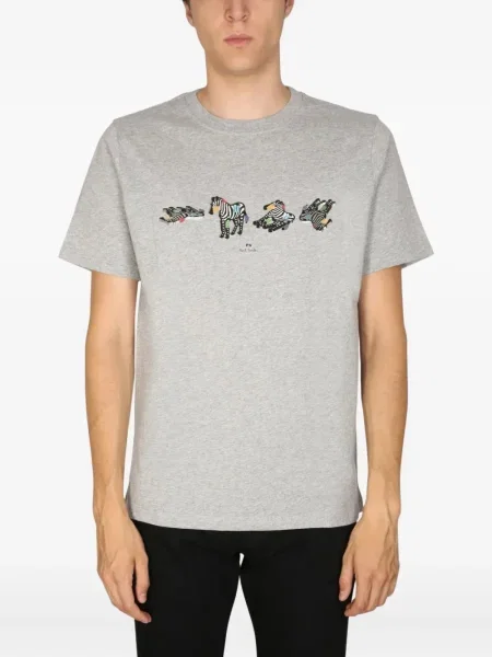 Tricou Ps Paul Smith cu model zebră gri