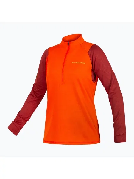 Дамска колоездачна блуза с дълъг ръкав Endura Singletrack Fleece paprika оранжево