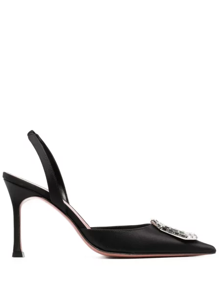 Pantofi cu toc Amina Muaddi slingback negru