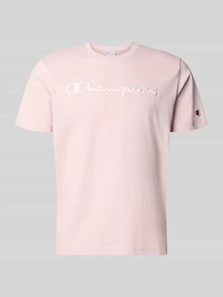 T-shirt z przeszyciem z logo z okrągłym dekoltem Champion