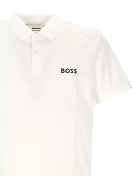 Tricou polo Boss cu imagine alb