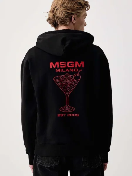 MSGM hanorac cu glugă pentru bărbați din negru