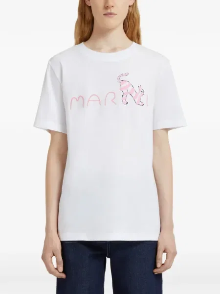 Tricou Marni cu imagine alb
