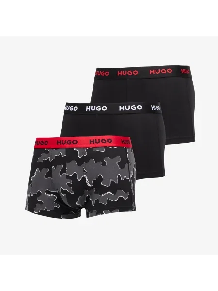 Hugo Boxerky 3 Kusy V Balení černá/ šedá/ červená černé