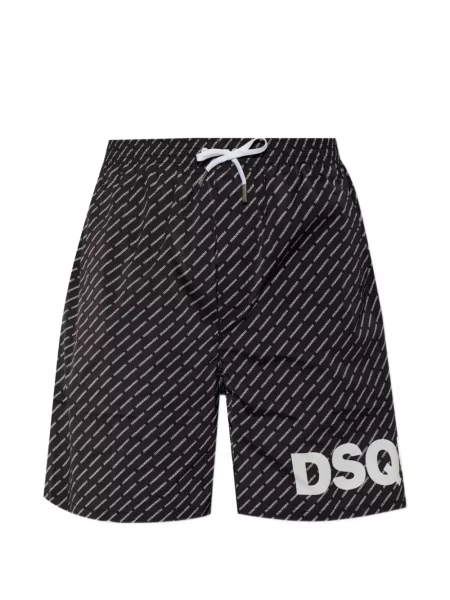 Slip de baie Dsquared2 cu imagine negru