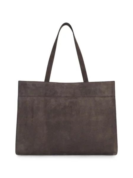 Geantă shopper Khaite din piele de căprioară maro
