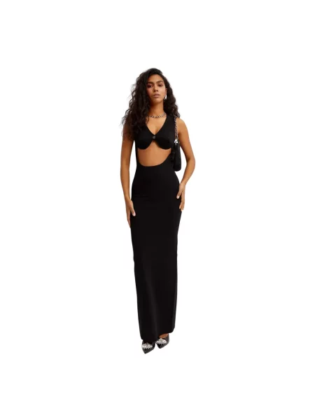 Sukienka maxi Jean Paul Gaultier biznesowa czarna