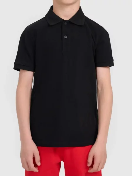 KOSZULKA POLO CHŁOPIĘCA 4F T-SHIRT SPORTOWY czarna