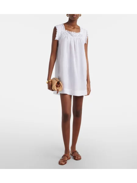 Rochie Dôen din dantelă alb