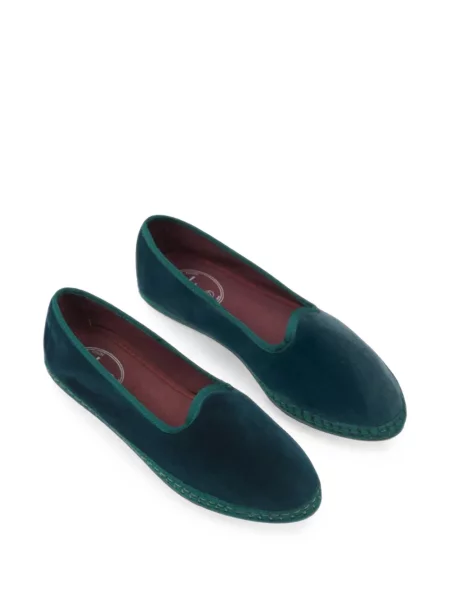 Pantofi loafer Flabelus de catifea verde