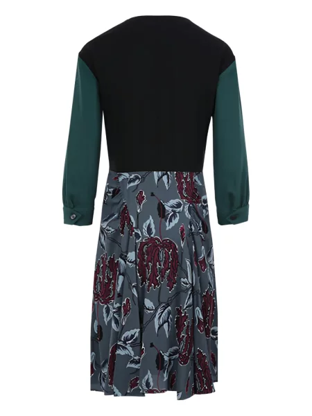 Rochie Prada cu model floral cu imagine de costum negru
