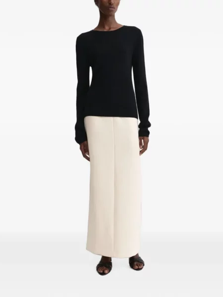 Pulover Almada Label cu decolteu rotund negru