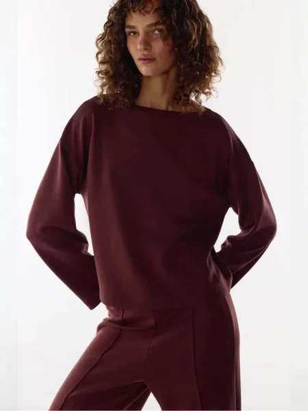 Penti Tričko na spaní Lounge-Oberteile burgundská červeň