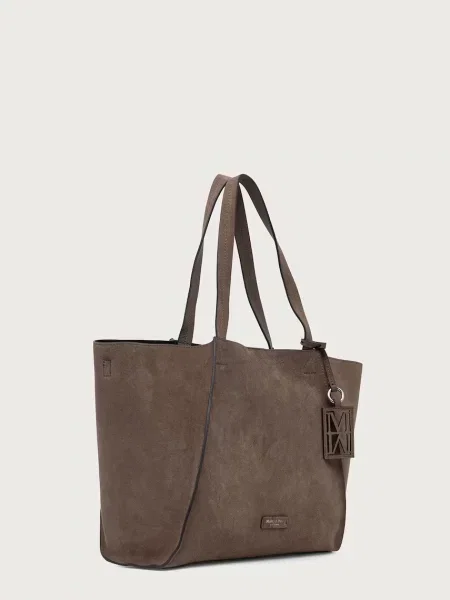 Marc O'Polo torebka shopper zamszowa brązowa