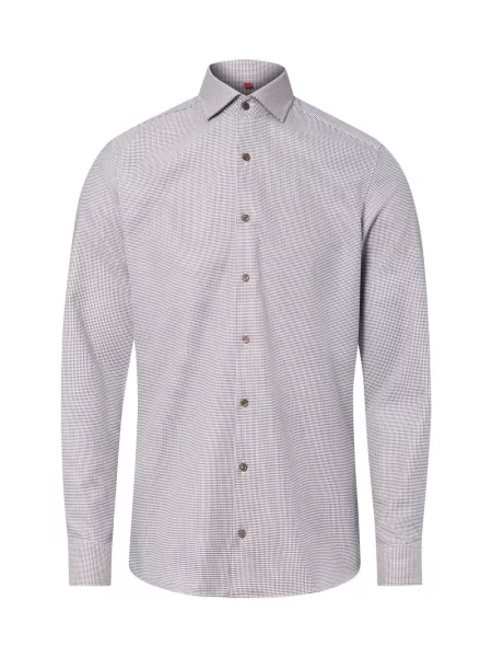 Finshley & Harding Koszula Mężczyźni Slim Fit 38 brązowy