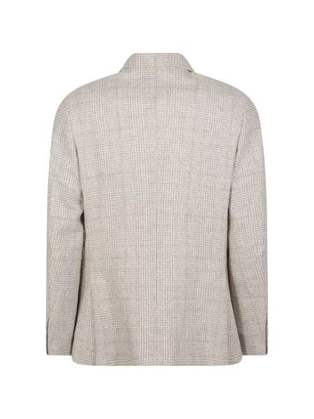 Sacou Zegna de lână în carouri maro