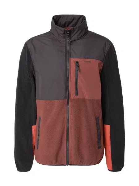 Iriedaily Jachetă fleece Auf Deck roșu ruginiu negru
