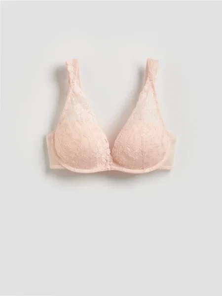 Reserved Мереживний бюстгальтер пуш-ап нюдовий 
