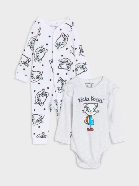 Sinsay Sada body a overalu Kitty Kotty bílá