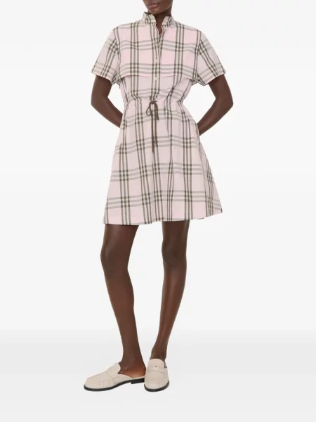 Rochie Burberry în carouri de costum roz