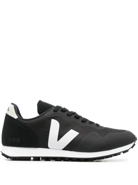 Sneakerși Veja cu șireturi din dantelă negru