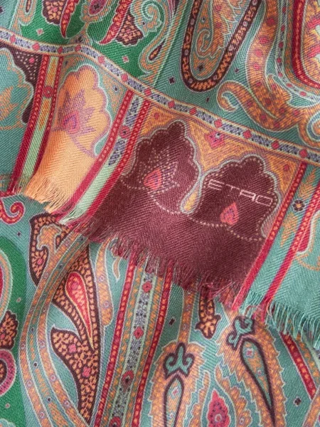 Fular Etro cu model paisley roz