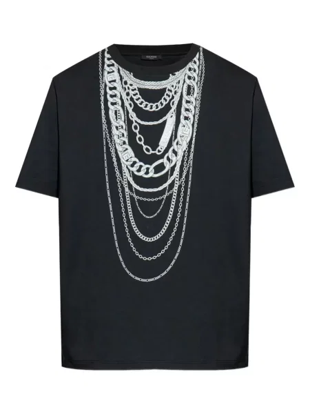 Tricou Balmain cu imagine albastru