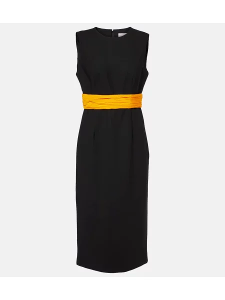 Sukienka koktajlowa Carolina Herrera wełniana garniturowa czarna