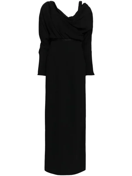 Rochie midi Giambattista Valli drapată până la genunchi de costum negru