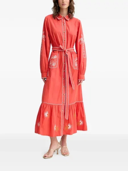 Rochie midi Never Fully Dressed până la genunchi de costum roșu