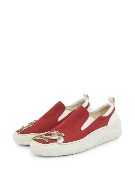 Sneakerși N°21 cu model floral roșu